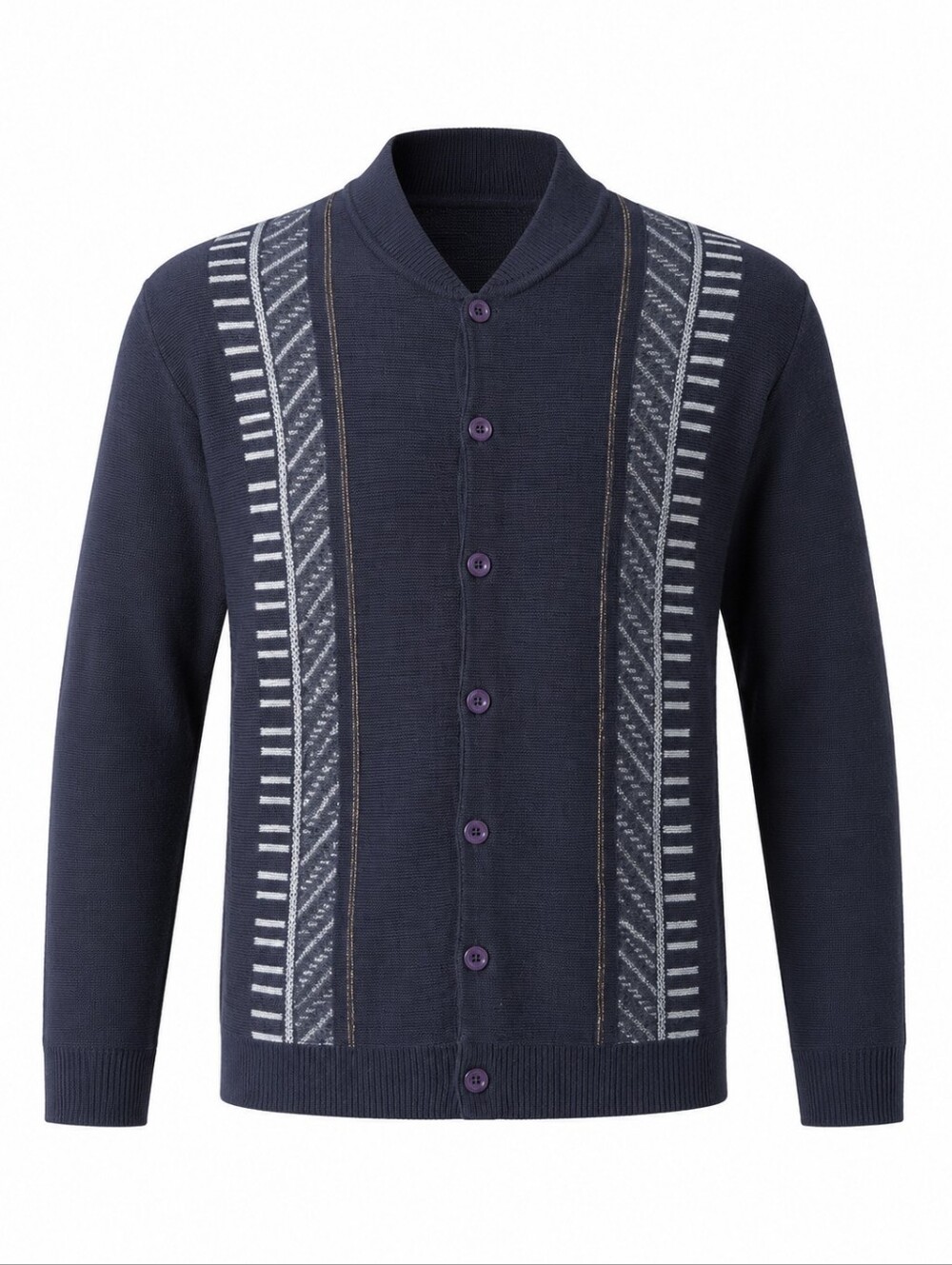 Arnold Palmer Vintge 80s Navy Blue Retro Grandpa Hipster Varsity Knit Cardigan M